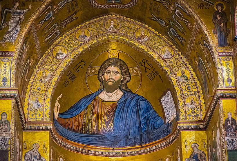 Mosaïque du Christ dans la cathédrale de Monreale, Sicile par Rietje Bulthuis