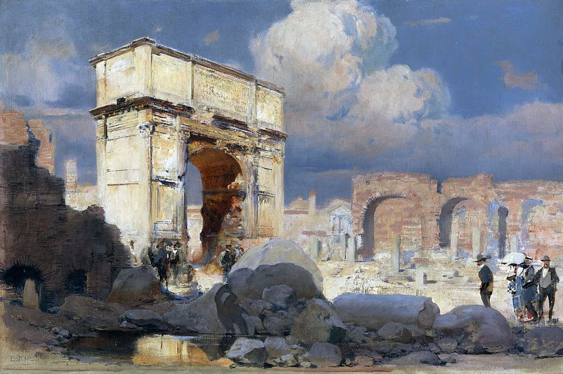 Bij de boog van Titus in Rome, ERICH KIPS, Um 1900 van Atelier Liesjes