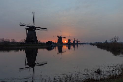 Zonsopkomst molens Kinderdijk