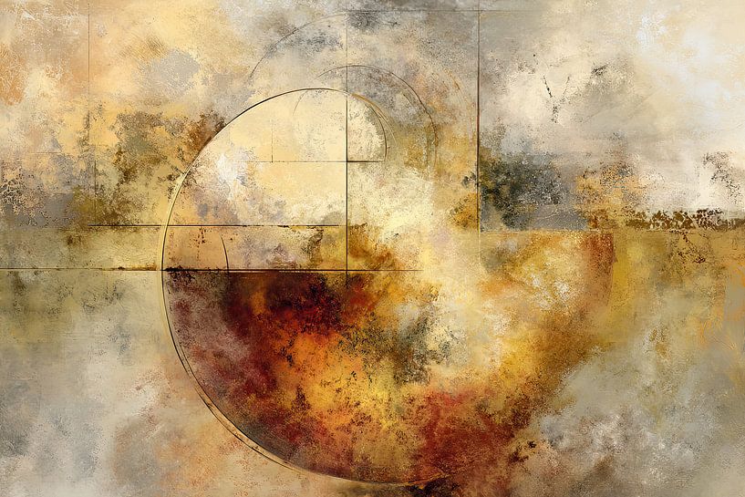 Golden Circle in Earth Tones - Abstract Painting by Joriali Abstract
