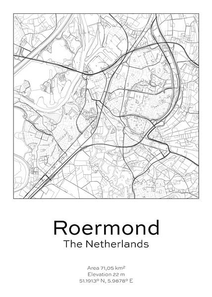 City map - Netherlands - Roermond by Ramon van Bedaf