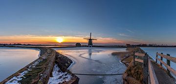 Windmühle die Nord-Texel-Winterlandschaft von Texel360Fotografie Richard Heerschap