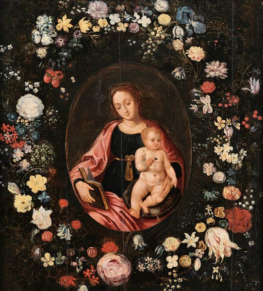 Virgin with flowers, Daniël Seghers by Masterful Masters