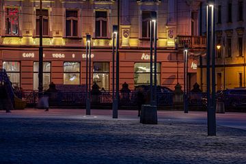 Krakow bij nacht van Werner Lerooy