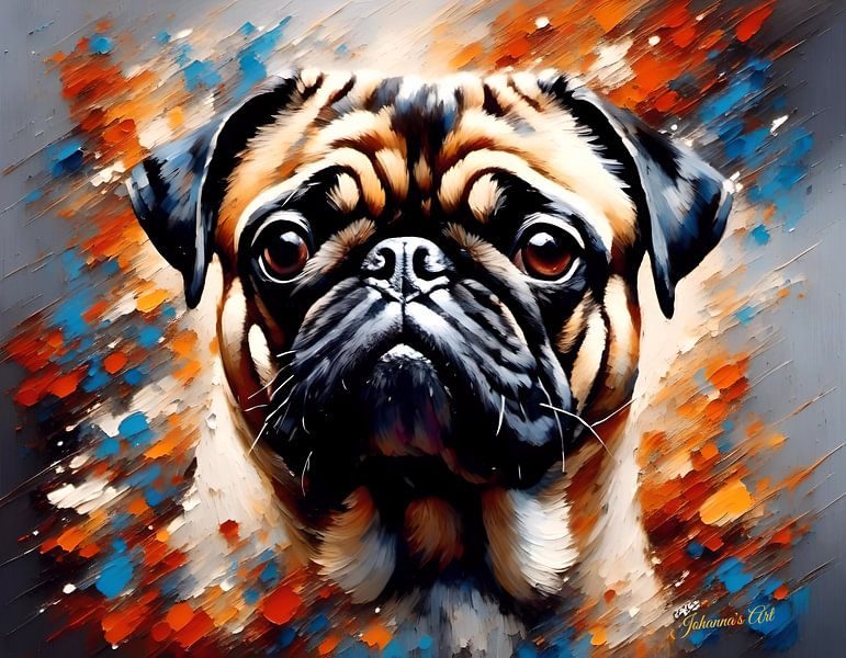 Pug Dog Art - "Pugtato" by Johanna's Art - Celebrate the Pug! by Johannas Art Creations