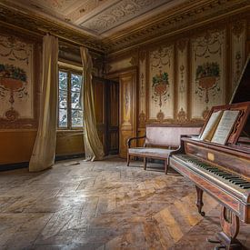 Muzikaal hoekje in verlaten chateau by Joeri Van den bremt