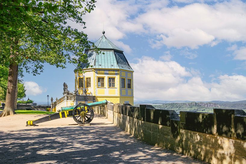 Kasteel Friedrichsburg op vesting Königstein van Johann Pavelka