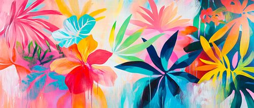 Explosion de fleurs multicolores - jeu de couleurs