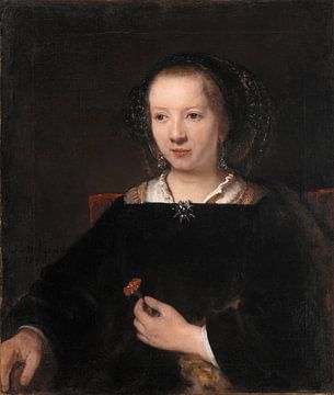 Jonge vrouw met een anjer, Rembrandt