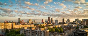 Skyline Rotterdam Zonsondergang von Mark De Rooij