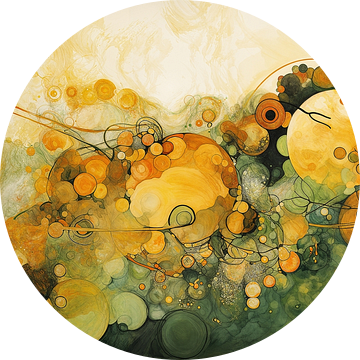 Organische Beweging | Abstract Groen van Abstract Schilderij