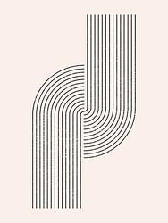 Abstrakte Bögen aus der Jahrhundertmitte in Schwarz auf Weiß