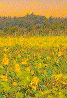Schilderachtige Zonnebloemen in portretstand