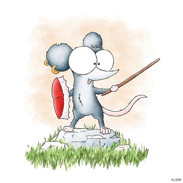 Illustration Maus-Ritter von KajOckels.nl