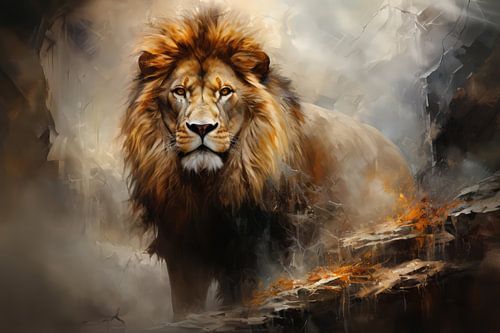 Lion graphic art by Digitale Schilderijen