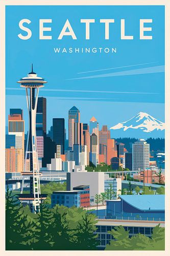 Seattle, Washington Vintage Reisposter