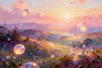 Fleurs sauvages Paysage de rêve, moderne abstrait couleurs vives sur FRESH Fine Art