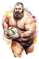 Kräftiger Rugbyspieler