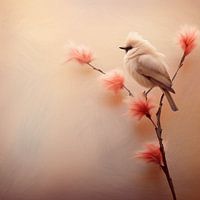 Peachy Fuzzy Bird