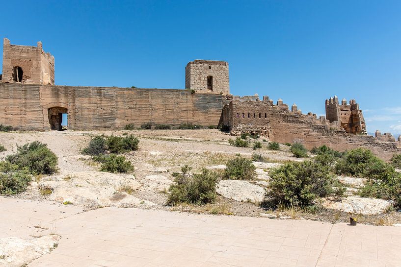 Moorish Jayran Wall with towers in Almeria, Andalusia, Spain, Europe by WorldWidePhotoWeb