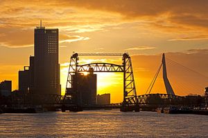 Coucher de soleil à De Hef à Rotterdam sur Anton de Zeeuw
