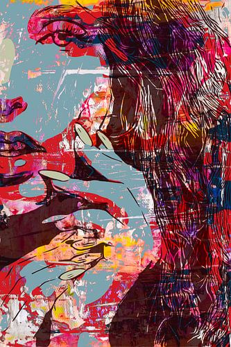 Ik denk aan jou! - Vrouwen gezicht met handen pose