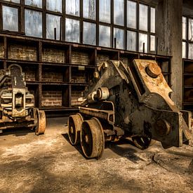 Decaying old machinery from an abandoned coal mine in germany