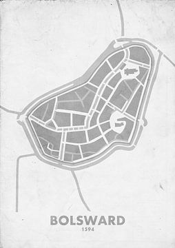 Plan de la ville de Bolsward 1594 sur STADSKAART