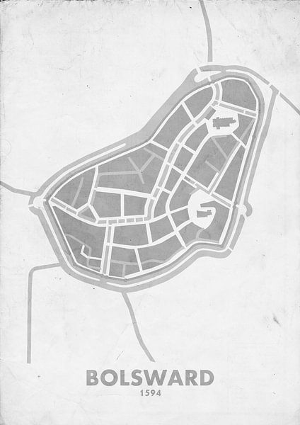 City map of Bolsward 1594 by STADSKAART