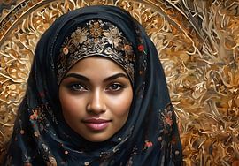 Jeune femme musulmane qui porte un foulard, connu sous le nom de hijab, en tant que vêtement de sport.