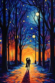 Romantische Wandeling in Schemerig Kleurbos van Art & Soul Creations