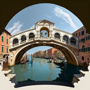 Venedig Rialtobrücke Kanal Architektur Spiegelungen