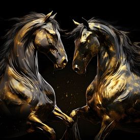 Paarden schilderij | Schilderij met Paarden | Schilderij van Paarden van AiArtLand