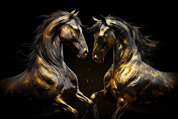 Paarden schilderij | Schilderij met Paarden | Schilderij van Paarden van AiArtLand