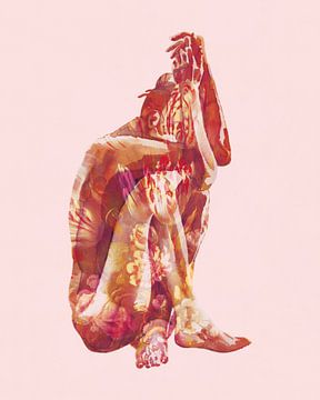The Naked Collection - Huddled up - A naked woman in yoga pose by MadameRuiz