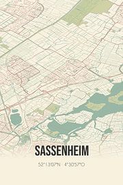 Alte Karte von Sassenheim (Südholland)