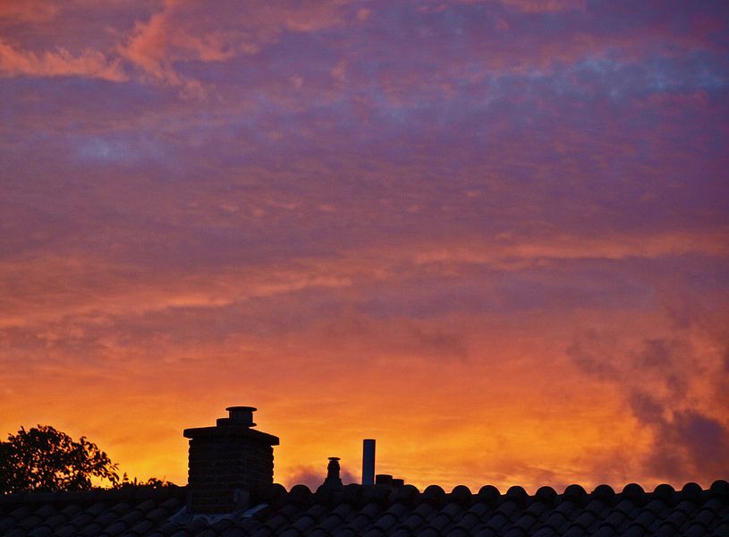 Zonsondergang boven Den Haag van Rinke Velds