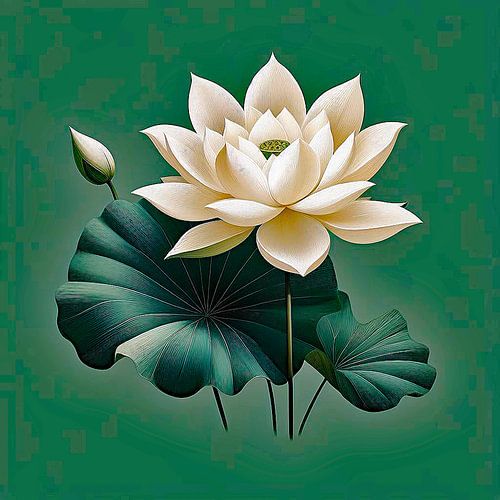 Lotus sacré -1 Japandi / Wabi Sabi