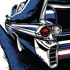 Blaue Retro-Finne und Lichter Pop-Grafik von Ramy Salah Hefny