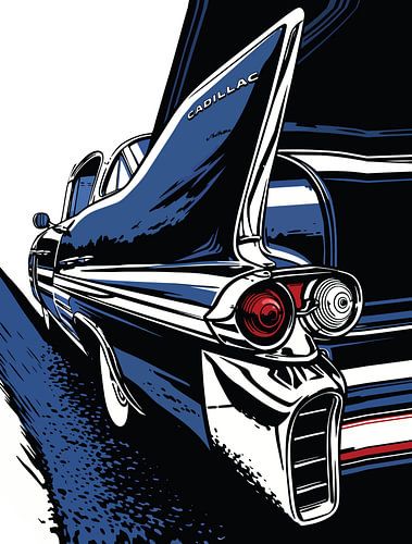 Blauwe retrovin en lichten Pop Graphic