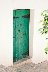 Smaragdgrüne Holztür von Ibiza-Stadt 3 | Reise- und Straßenfotografie