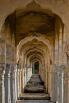 Ein Blick durch, Raghunath-Tempel in Mehansar, Shekawati