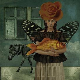 Vintage-Schönheit mit Zebra von Yvonne Zeldenthuis