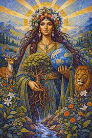 Painting of the Greek goddess Gaia, 
