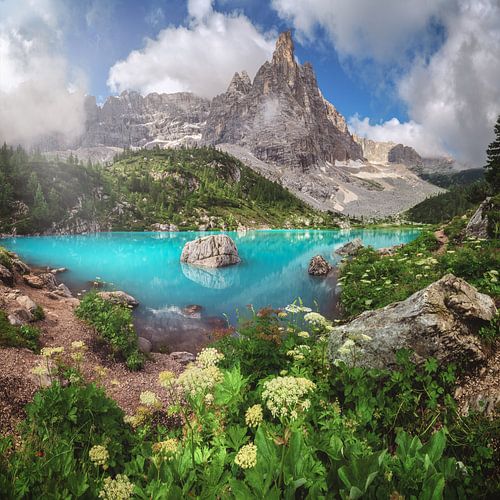 Dolomites Sorapissee in summer