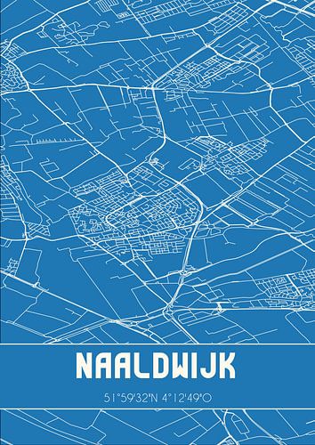 Blaupause | Karte | Naaldwijk (Südholland)