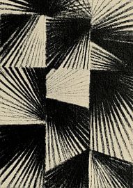 Geometrisches Strahlenmuster Schwarz-Weiß von Niklas Maximilian