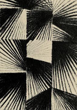 Geometric ray pattern, black and white by Niklas Maximilian