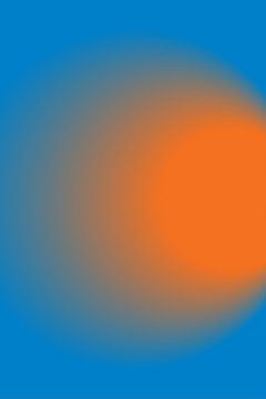 Abstract retro-geïnspireerd kleurverloop. Oranje en blauw. van Dina Dankers
