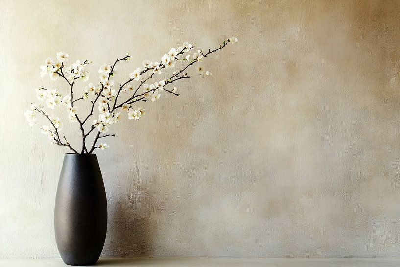 Branches fleuries dans un vase élégant par Imperial Art House